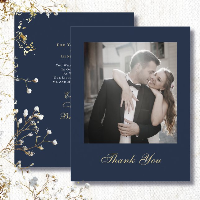Convites Casamento Obrigado Azul Marinho Dourado Branco Scr (Criador carregado)