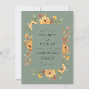 Convites Casamento Ochre Olive Peony