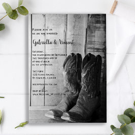 Convites Casamento Ocidental Rustic Cowboy Boots Country