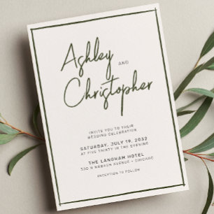 Convites Casamento Oleícola Escuro com Tipografia Minimalis