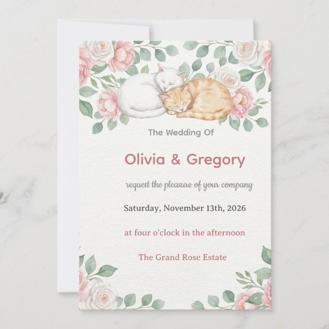 Convites Casamento Olivia & Gregory (Frente)