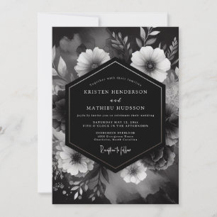 Convites Casamento Onyx Floral Noir