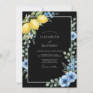 Convites Casamento Onyx Limão Cítrico Eucalipto