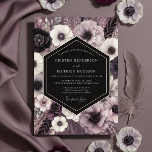 Convites Casamento Opulento Botânico Malva