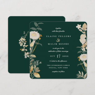 Convites Casamento Opulento De Jardim Dourado