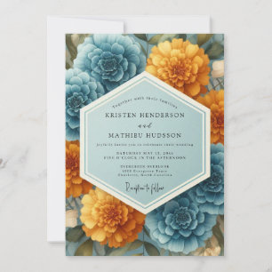 Convites Casamento Opulento de Marigold Slate