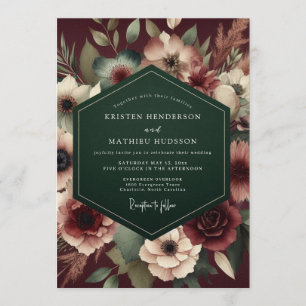 Convites Casamento Opulento Esmeralda e Marrom
