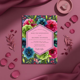 Convites Casamento Opulento Flor de Turquesa