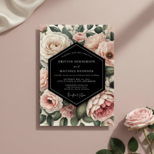 Convites Casamento Opulento Floral Creme