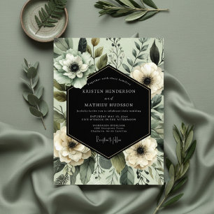 Convites Casamento Opulento Floral Salvia