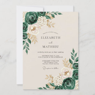 Convites Casamento Opulento na Floresta Verde Esmeralda