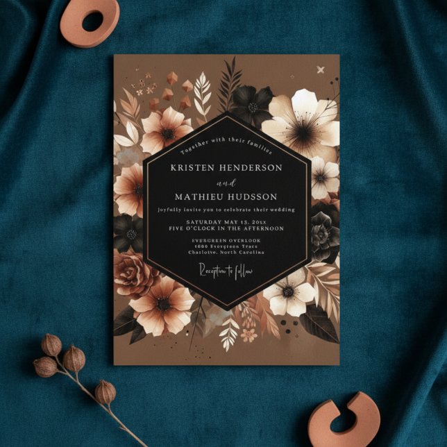Convites Casamento Opulento Sienna Bloom (Criador carregado)