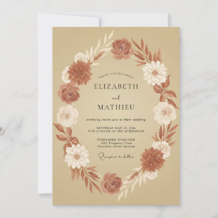 Convites Casamento Orgânico Outonal de Ferrugem