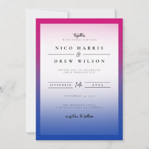 Convites Casamento Orgulho Bissexual Elegante