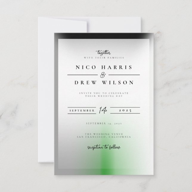 Convites Casamento Orgulho Demiromântico Elegante  (Frente)