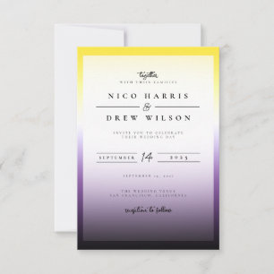 Convites Casamento Orgulhoso Não Binário Elegante