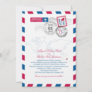 Convites Casamento oriental do correio aéreo de Austraila