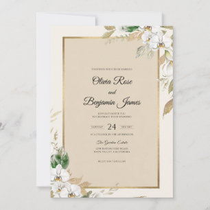 Convites Casamento Orquídea Branca Champagne