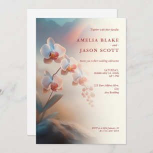 Convites Casamento Orquídea Branca de Cores Eetéreas