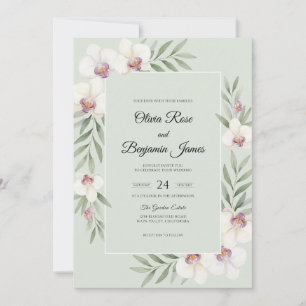 Convites Casamento Orquídea Branca Menta