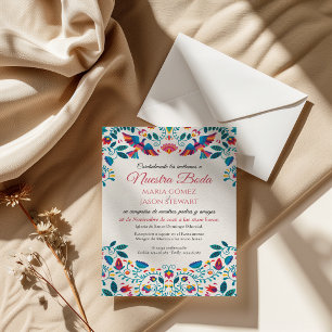Convites Casamento Otomi Tenangos Romântico Elegante Espanh