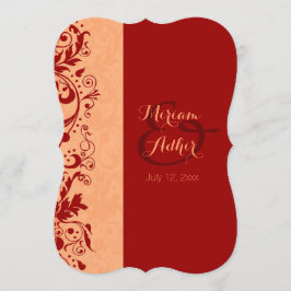 Convites Casamento ou noivado muçulmano vermelho