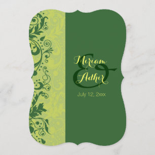 Convites Casamento ou Noivado Verde Muçulmano