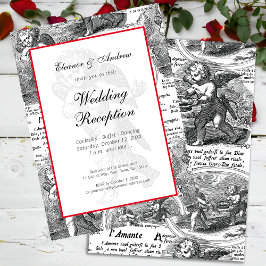 Convites Casamento ou Noivado Vintage Cupid French Toile