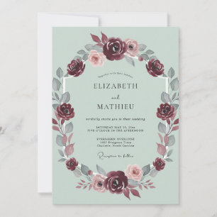 Convites Casamento Outonal Abundante em Borgonha