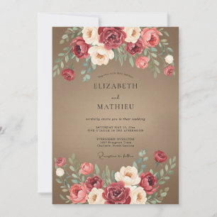 Convites Casamento Outonal Almejante Bege