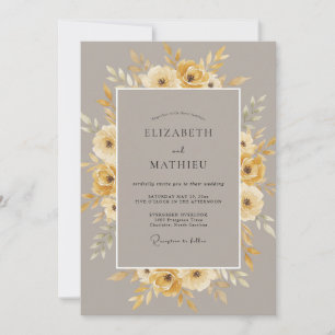 Convites Casamento Outonal Amarelado Mostarda Abafado