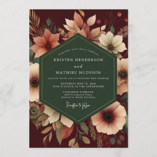 Convites Casamento Outonal com Toque de Borgonha