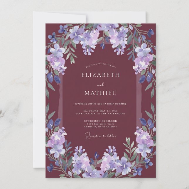 Convites Casamento Outonal Encantador em Marrom (Frente)
