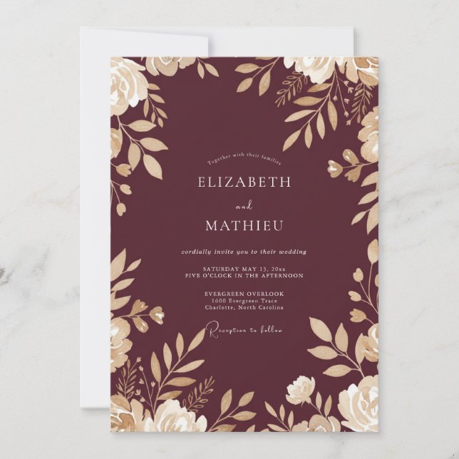 Convites Casamento Outonal Esmaltado (Frente)