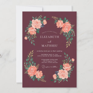 Convites Casamento Outonal Exquisito em Marrom