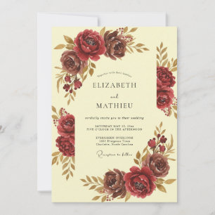 Convites Casamento Outonal Granate