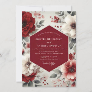 Convites Casamento Outonal Majestoso Borgonha