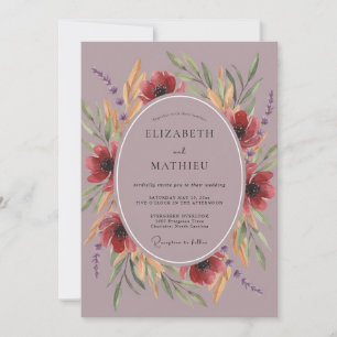 Convites Casamento Outonal Malva Sombrio