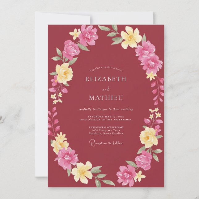 Convites Casamento Outonal Marrom Polido (Frente)