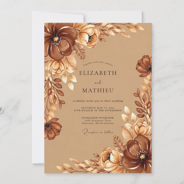 Convites Casamento Outonal Opulento (Frente)