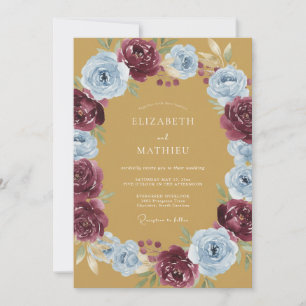 Convites Casamento Outonal Opulento Dourado