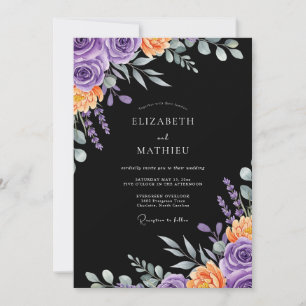 Convites Casamento Outonal Opulento Preto