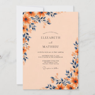 Convites Casamento Outonal Ousado Dourado