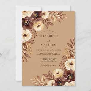 Convites Casamento Outonal Poético de Mocha