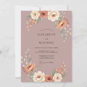 Convites Casamento Outonal Poético Malva