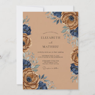 Convites Casamento Outonal Polido em Cobre