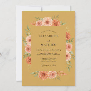 Convites Casamento Outonal Quente em Ocre