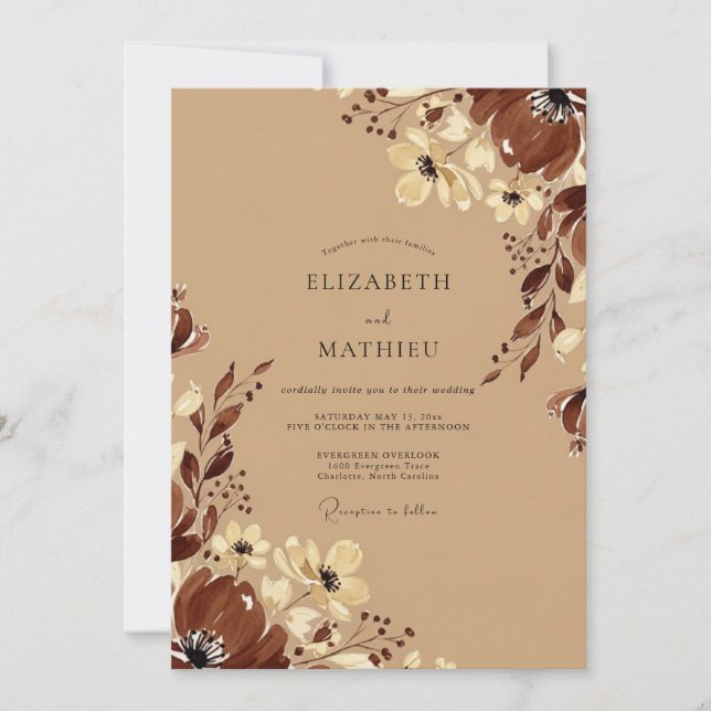 Convites Casamento Outonal Refinado (Frente)