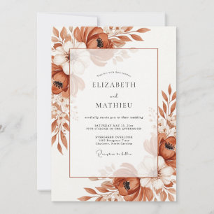Convites Casamento Outonal Refined Terracota