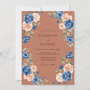 Convites Casamento Outonal Resplandecente em Terracota